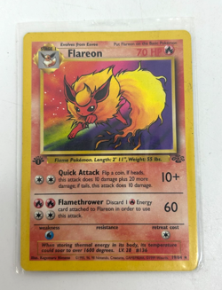 First Edition Flareon Pokemon Card # 19/64 from 1999 Jungle Set - (N) #66G - Image 1