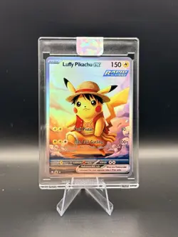 Fan Made Custom Display Card Luffy Pikachu ex Edge-to-Edge Holo Non Tcg - Image 1