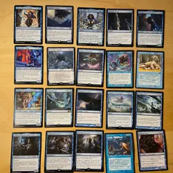 Magic The Gathering Lot Of 20 Blue Cards Including Rares and Mythics NM - Image 1