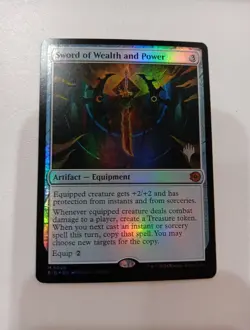 MTG Sword of Wealth and Power Outlaws of Thunder Junction: the Big Score Foil - Image 1