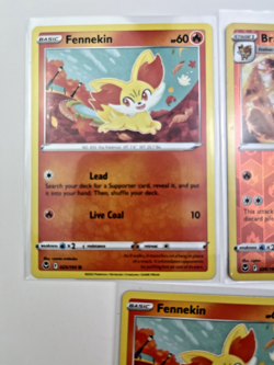 3 Card Lot Fennekin Braixen Reverse Holo Pokemon TCG Basic - Image 2
