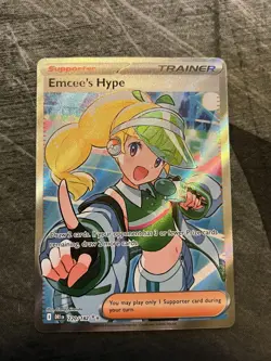 Emcee's Hype Ultra Rare Trainer SV10: Destined Rivals 220/182 Pokemon TCG NM - Image 1
