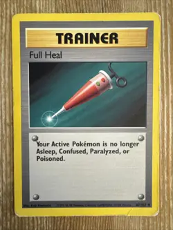 Pokemon TCG Full Heal Base Set 82/102 Regular Unlimited Uncommon DMG - Image 1