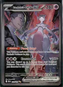Pokemon Team Rocket's Mewtwo ex 231/182 Sv10 Destined Rivals Holo EX Full Art - Image 3