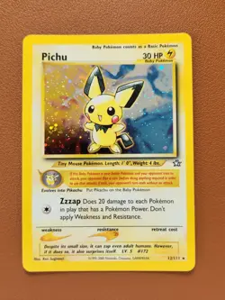 Pichu 12/111 Holo Rare Vintage - WOTC Neo Genesis - LP Pokemon TCG Card Pikachu - Image 1
