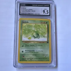 Pokemon Oddish 63/82 Team Rocket CGC 9.5 Basic 50HP Common TCG - Image 1