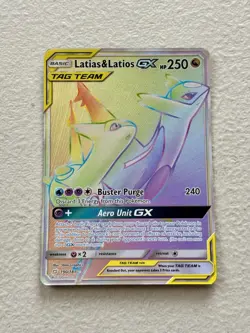 Pokemon Latias & Latios GX TCG Team Up Holo Card 190/181 Rainbow Secret Rare - Image 1