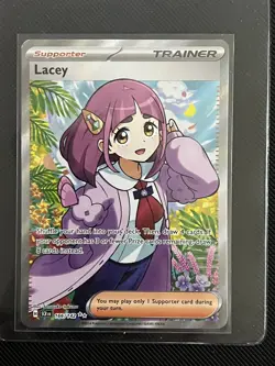 Pokemon - Lacey 166/142 - Stellar Crown - Full Art Foil Ultra Rare Card - Image 1