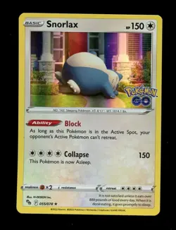 Snorlax 055/078 Pokemon TCG Sword & Shield Pokemon GO Holo NM/VLP - Image 1