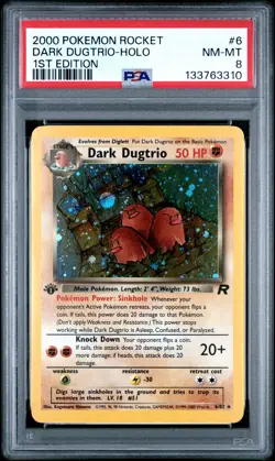 2000 POKEMON ROCKET 1ST EDITION #6 DARK DUGTRIO-HOLO PSA 8 - Image 1