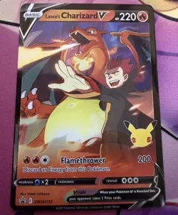 Pokemon Lance's Charizard V Celebrations SWSH133 Black Star Promo - Image 1