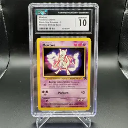 CGC GEM MINT 10 Mewtwo 1999 Black Star Promos 3 Pokemon TCG Mewtwo Strikes Back - Image 1