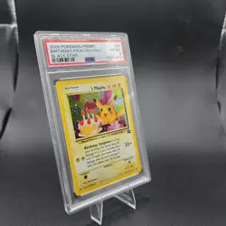 Birthday Pikachu #24 - Black Star Promo - PSA 8 🎂🎈 SWIRL🌀 - Image 2