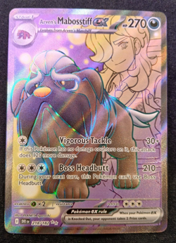 Pokemon Arven's Mabosstiff ex Full Art 218/182 Destined Rivals NM - *small dent - Image 1