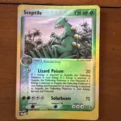 2003 Pokemon SCEPTILE Ex Ruby & Sapphire REVERSE HOLO Rare e-Reader Card 11/109 - Image 1