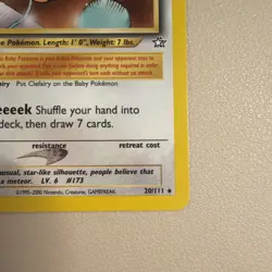 Cleffa - 20/111 - Pokemon Neo Genesis Unlimited Rare Card WOTC LP - Image 3
