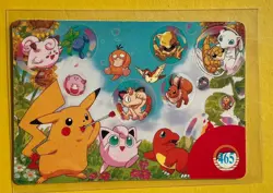 💥 PIKACHU SNORLAX AT SEA Vintage Prism Holo Sticker Card Anime Collectible 💥 - Image 2