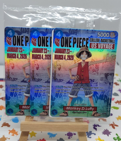 Monkey.D.Luffy (055) (College Basketball US Voyage) One Piece Promo Card SEALED - Image 3