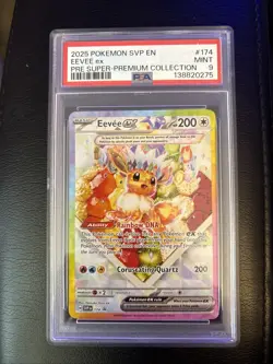 2025 POKEMON SVP EN-SV BLACK STAR PROMO #174 EEVEE EX PSA 9 - Image 1