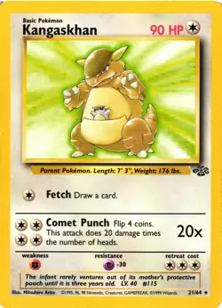 Pokemon TCG Kangaskhan Jungle 21/64 Unlimited Rare MP - Image 1