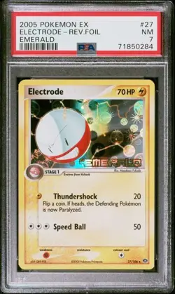 Pokemon EX Emerald 2005 Electrode Reverse Foil 27/106 PSA 7 - Image 4