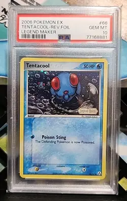 Tentacool 66/92 Legend Maker Reverse Holo Pokemon Psa 10 - Image 1