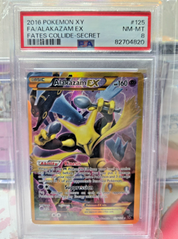 2016 POKEMON XY FATES COLLIDE SECRET #125 FULL ART/ALAKAZAM EX PSA 8 - Image 1