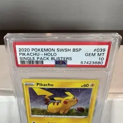 Pokemon Pikachu SWSH039 Single Pack Blisters Black Star Promo PSA 10 - Image 2