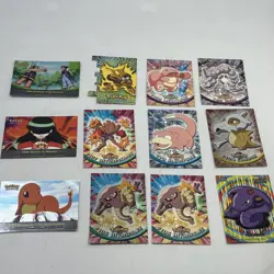 12 Topps 2000 Pokemon series trading cards. 4 chrome - Image 1