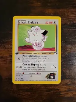 Erika's Clefairy 25/132 1st Edition Gym Heroes Pokemon Card TCG LP/NM - Image 1