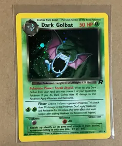Pokemon Dark Golbat 7/82 Team Rocket Holo Rare 50 HP Stage 1 Card 2000 - Image 1
