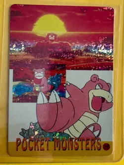 SLOWPOKE SLOWBRO Vintage Prism Holo Sticker Card Anime Collectible Foil LP - Image 1