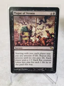 Magic the Gathering Shadowmoor - 1x Plague Of Vermin - MTG Black Rare Sorcery LP - Image 1