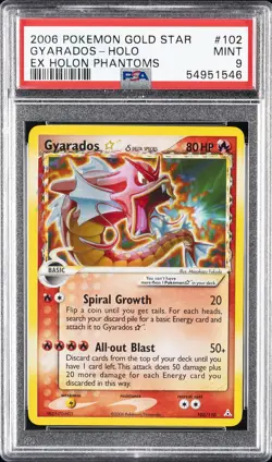 2006 POKEMON EX HOLON PHANTOMS GOLD STAR #102 GYARADOS-HOLO PSA 9 - Image 1