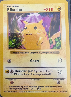 Pokemon TCG 1999 Base Set *Shadowless Pikachu 58/102* *Yellow Cheeks* *Mint* - Image 1
