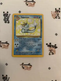 Pokemon Vaporeon Holo 12/64 Base Set Unlimited 1999 WOTC Holographic Rare - Image 1