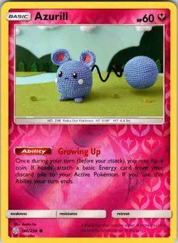 Azurill 146/236 SM - Cosmic Eclipse Pokemon TCG NM Reverse Holo - Image 1
