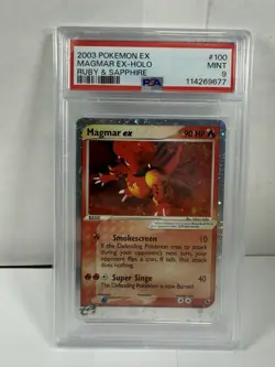 Pokemon Magmar EX Ruby & Sapphire 100/109 Holo Rare PSA 9 - Image 1