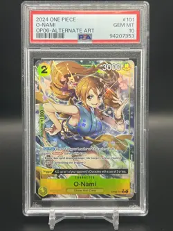 2024 One Piece TCG Wings Of The Captain. OP06-101 O- Nami Alt Art PSA 10 Gem - Image 1
