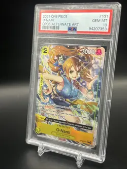 2024 One Piece TCG Wings Of The Captain. OP06-101 O- Nami Alt Art PSA 10 Gem - Image 4