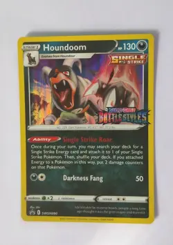 Pokemon Houndoom SWSH090 Black Star Promo Battle Style Stamped Card - Image 1