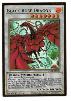 Yu-Gi-Oh Card: Black Rose Dragon Alt Art MGED-EN026 Premium Gold Rare 1st Ed! NM - Image 1