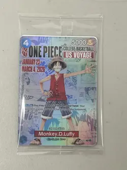 One Piece College Basketball US Voyage Monkey D. Luffy Card Sealed *Mint - Image 1