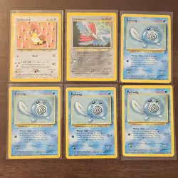 Pokemon TCG Lot Poliwag Farfetch'd Skarmory Base Set Neo Revelation 6 Cards - Image 1