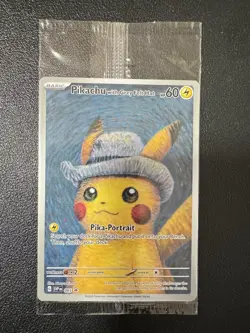 PIKACHU VAN GOGH WITH GREY FELT HAT SVP EN 085 PROMO POKEMON CARD-SEALED - Image 1