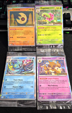 Mega Evolution Prerelease Promo all 4 stamped cards MEP Sealed - Portuguese BR - Image 2