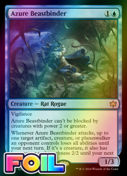 x1 Azure Beastbinder BLB Bloomburrow MTG 41 FOIL RARE M/NM 1x - Image 1