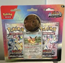 Pokemon Prismatic Evolutions Booster Pack Eevee Promo Coin English 2025 - Image 1