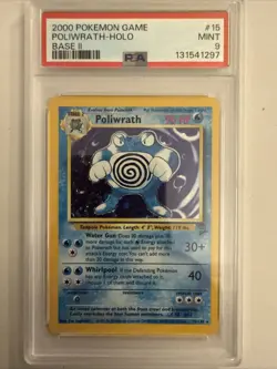 Pokemon Poliwrath Base Set 2 Holo Rare #15 PSA 9 Mint - Image 1