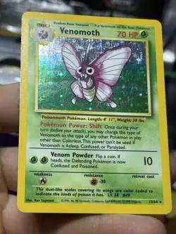 NO SYMBOL ERROR Venomoth 13/64 Jungle 1999 Holo Rare WOTC Pokemon Card TCG - Image 5